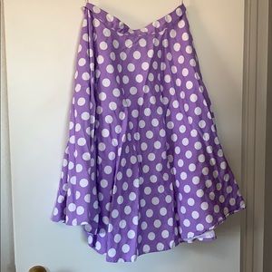 Hell Bunny Purple Polka Dot Skirt